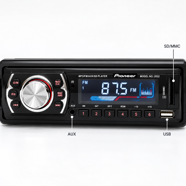 USB-автомагнитола, MP3, FM, SD, AUX 2032 / Магнитофон в авто+пульт / Автомобильная магнитола - изображение 4