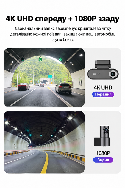 Видеорегистратор автомобильный DDPAI N5 Dual 2026 4K GPS Wi Fi с задней камерой Черный (6934915208531) - изображение 3