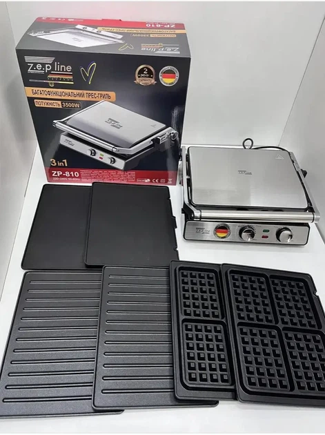 Багатофункціональний прес-гриль 3 в 1 Zepline ZP-810 3500 Вт - изображение 2