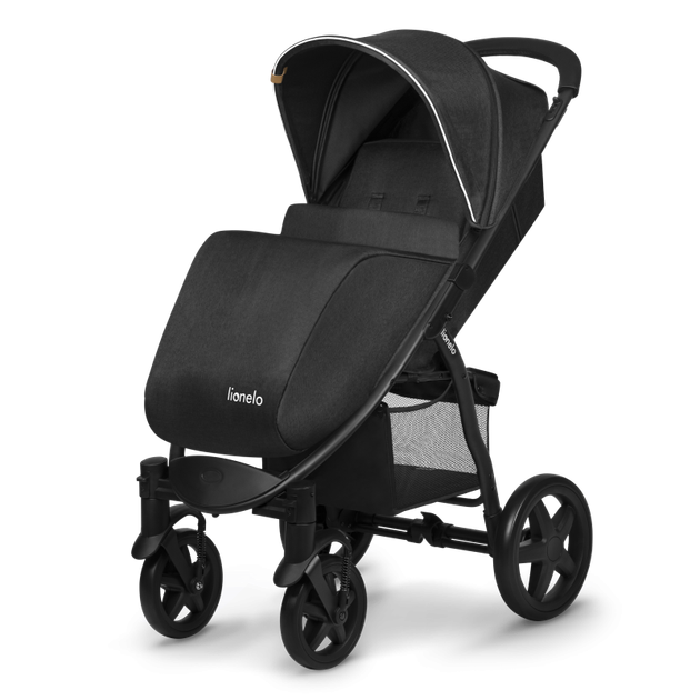 Прогулочная коляска Lionelo Annet Black Carbon, большие колеса EVA 11"/8", амортизация, регулируемая спинка и подножка, футкавер, москитная сетка, подстаканник - Фото 3 Прогулочная коляска Lionelo Annet Black Carbon, большие колеса EVA 11"/8", амортизация, регулируемая спинка и подножка, футкавер, москитная сетка, подстаканник - изображение 3