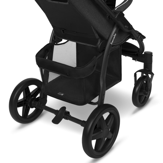 Прогулочная коляска Lionelo Annet Black Carbon, большие колеса EVA 11"/8", амортизация, регулируемая спинка и подножка, футкавер, москитная сетка, подстаканник - Фото 5 Прогулочная коляска Lionelo Annet Black Carbon, большие колеса EVA 11"/8", амортизация, регулируемая спинка и подножка, футкавер, москитная сетка, подстаканник - изображение 5