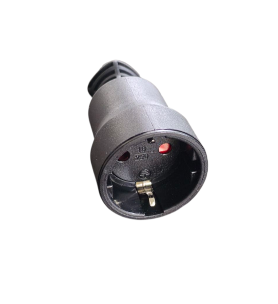 Розетка гумова Electraline 16A / 250V, із заземленням чорна 55029 - зображення 2