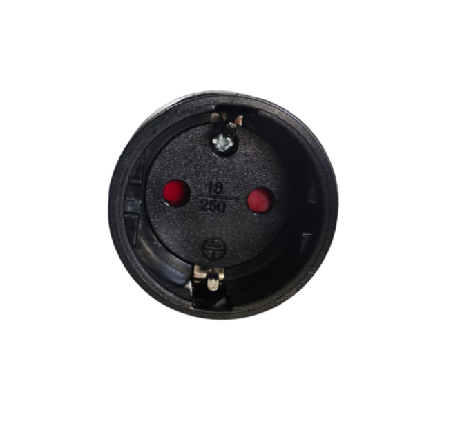 Розетка гумова Electraline 16A / 250V, із заземленням чорна 55029 - зображення 3