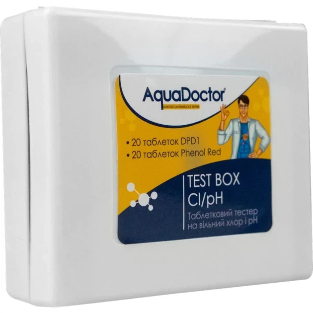 Тестер для басейну AquaDoctor Box Cl/pH таблетковий, для pH та вільного хлору, 20 тестів - зображення 3