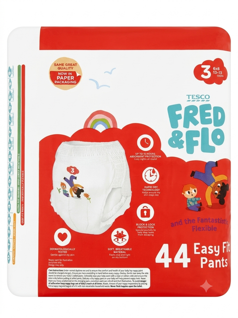 Підгузки-трусики Fred&Flo 3 (6-11кг) 44 шт - Фото 2 Підгузки-трусики Fred&Flo 3 (6-11кг) 44 шт - зображення 2