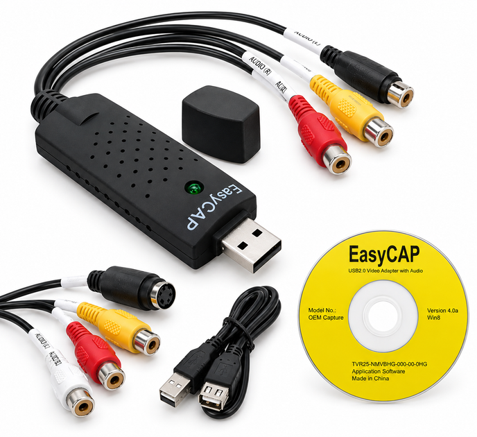 Карта відеозахвату зовнішня AV Easycap usb 2.0 77086 - Фото 1 Карта відеозахвату зовнішня AV Easycap usb 2.0 77086 - изображение 1