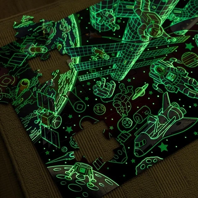Детский напольный пазл Melissa & Doug «Космос» Glow in the Dark - Фото 3 Детский напольный пазл Melissa & Doug «Космос» Glow in the Dark - изображение 3