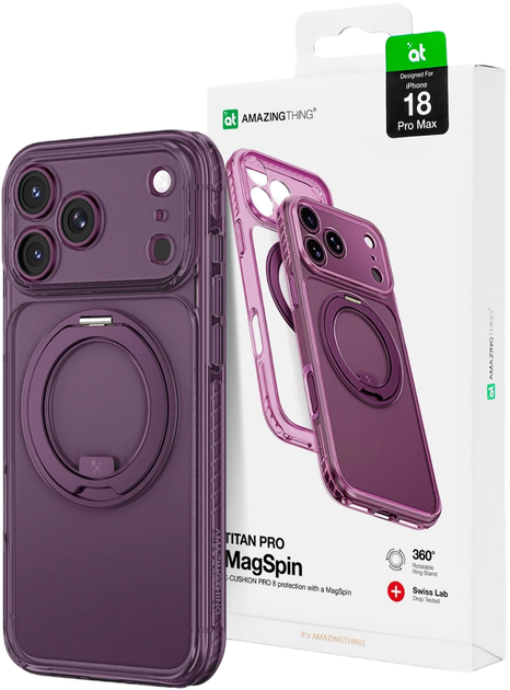 Панель AmazingThing Titan Pro Spin Lens Case MagSafe для Apple iPhone 18 Pro Max Purple (4896238101895) - зображення 7