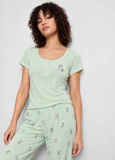 Женская пижама Primark Pyjama Disney Pan-Pan Set S Комплект для дома и сна Мятный (10310) - изображение 2