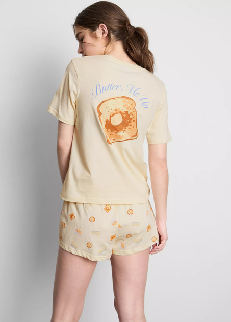 Женская пижама Primark Cotton Butter Me Up Shorty Pyjamas М Хлопковая для дома и сна Желтый (10308) - изображение 4