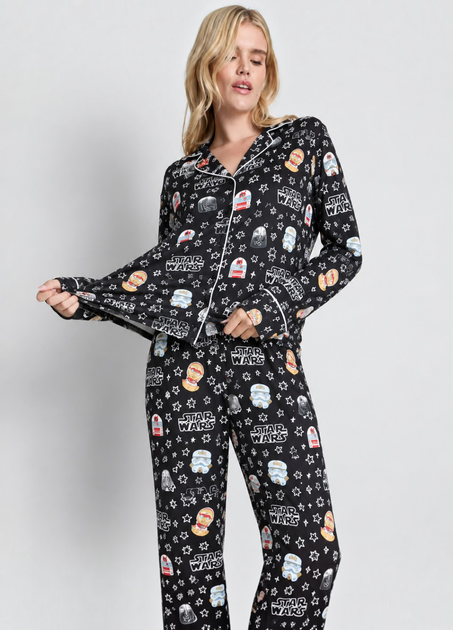 Женская пижама Primark Jersey Long Sleeve Boyfriend «Star Wars» S Домашний комплект Черный (10259) - изображение 2