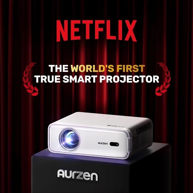 Відеопроектор Aurzen EAZZE D1 з WiFi та Bluetooth Вбудований додаток, роздільна здатність 1080P, HDR10, автофокус/корекції трапецієподібних спотворень, DoIby Audio, динаміки потужністю 16 Вт - зображення 4