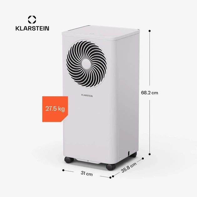 Кондиционер мобильный Klarstein Aero Ring 9000 BTU 35 м² белый - изображение 2