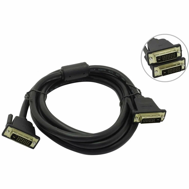 Кабель Vention DVI-D DVI-D (24+1) Dual Link v1.2 3 м Black (EAABI) - зображення 3