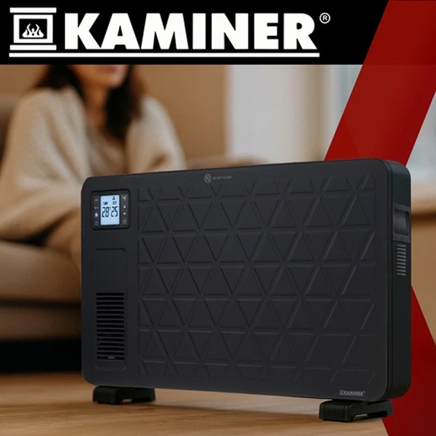 Конвектор электрический Kaminer Ziflo 26403, 2300 Вт, турборежим, ЖК-дисплей, Wi-Fi, пульт ДУ. - изображение 2