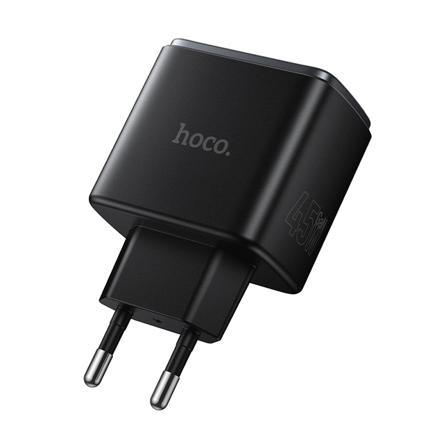 Мережевий зарядний пристрій HOCO C158A Upgrade PD45W(1C1A) charger(EU) Black - изображение 3