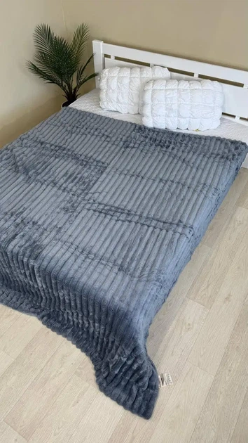 Теплый велюровый плед-покрывало Шарпей на овчинке полуторного размера 160x220 (серый) (WOOLL349) - Фото 1 Теплый велюровый плед-покрывало Шарпей на овчинке полуторного размера 160x220 (серый) (WOOLL349) - изображение 1