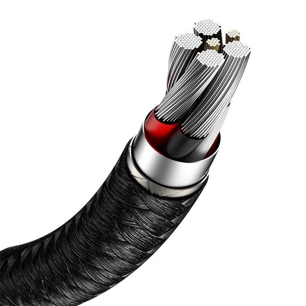 Кабель Baseus Cafule Series Metal USB-A — USB-C 66 Вт 6 А 1 м Black (CAKF000101) - зображення 4