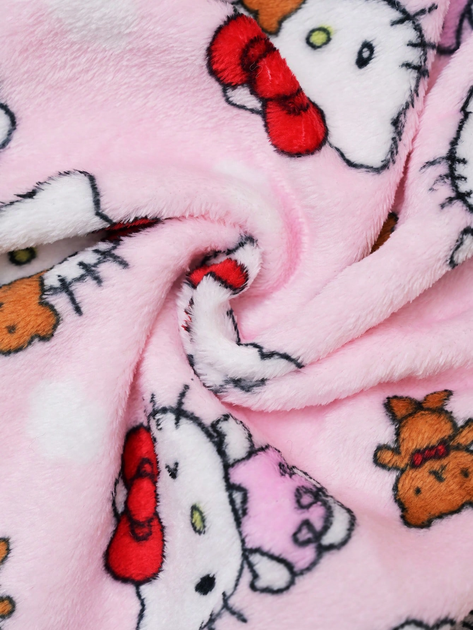 Штани піжамні плюшеві Hello Kitty рожевого кольору, теплі домашні штани Хеллоу Кітті, M-L - Фото 6 Штани піжамні плюшеві Hello Kitty рожевого кольору, теплі домашні штани Хеллоу Кітті, M-L - зображення 6