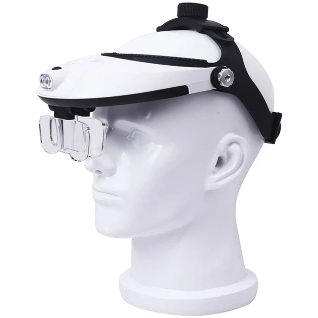 Лупа окуляри бінокулярні Magnifier 81001-H з LED підсвіткою / збільшення 1X 1.5X 2X 2.5X 3.5X - зображення 2