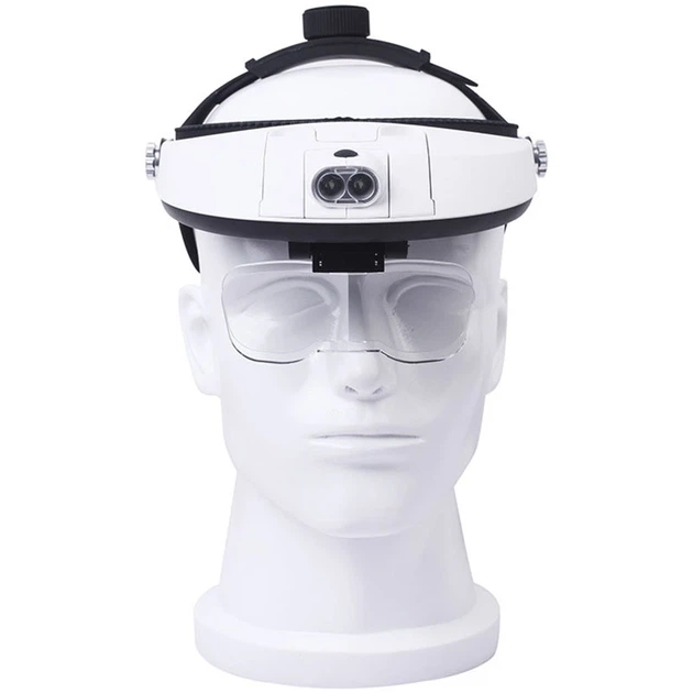 Лупа окуляри бінокулярні Magnifier 81001-H з LED підсвіткою / збільшення 1X 1.5X 2X 2.5X 3.5X - зображення 4