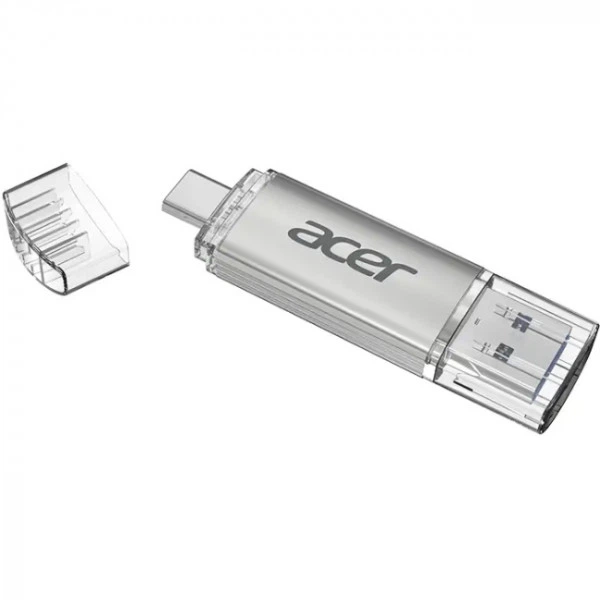 Флеш-накопитель Acer UT300 128GB USB 3.2 Gen1 Dual Drive USB-C USB-A металлический Grey (BL.9BWWA.590) - Фото 4 Флеш-накопитель Acer UT300 128GB USB 3.2 Gen1 Dual Drive USB-C USB-A металлический Grey (BL.9BWWA.590) - изображение 4