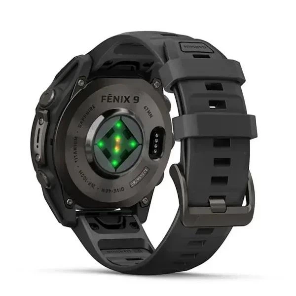 Смарт-годинник Garmin Fenix 9 Carbon Gray DLC (47 мм) з чорним силіконовим ремінцем (010-04762-11) - Фото 2 Смарт-годинник Garmin Fenix 9 Carbon Gray DLC (47 мм) з чорним силіконовим ремінцем (010-04762-11) - изображение 2