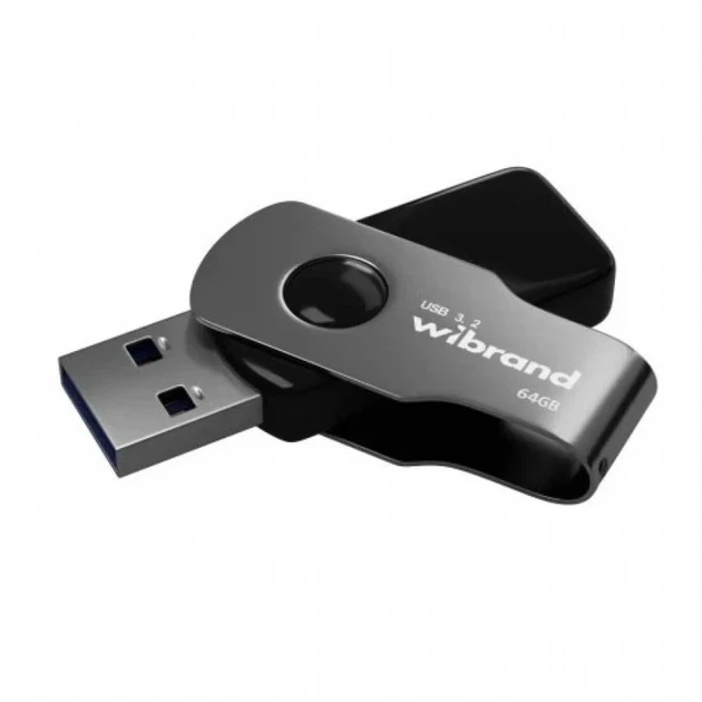 Флешка USB Wibrand Lizard 64GB USB 3.2 Gen 1 металева чорна - Фото 2 Флешка USB Wibrand Lizard 64GB USB 3.2 Gen 1 металева чорна - зображення 2