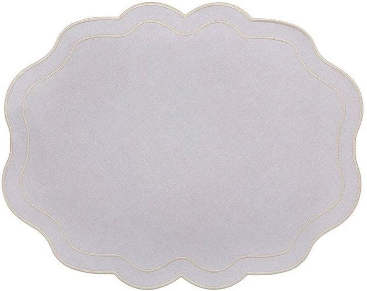 Салфетки-плейсматы тканевые Wave Linen BonaDi 6 шт 40х50 см светло-серые - Фото 1 Салфетки-плейсматы тканевые Wave Linen BonaDi 6 шт 40х50 см светло-серые - изображение 1