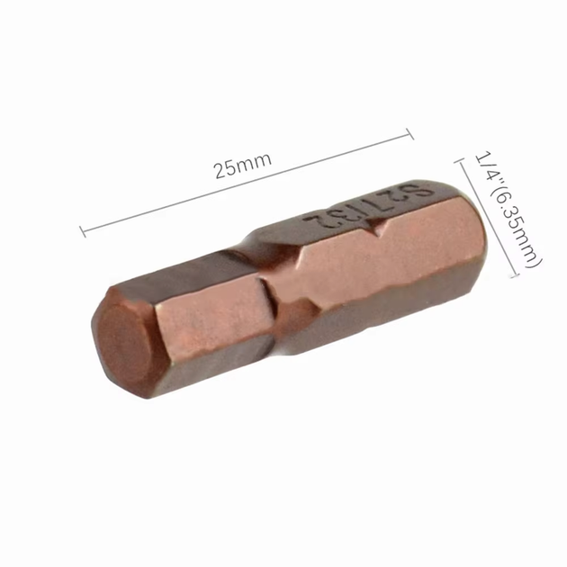 Набір біт шестигранних метричних HEX H1.5–H8.0 25 мм (12 шт.) - зображення 2
