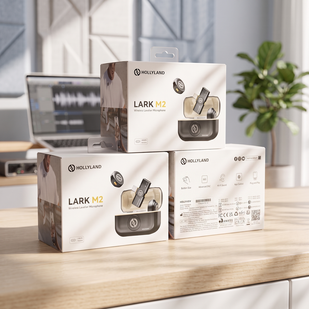 Мікрофонна радіосистема HOLLYLAND LARK M2 DUO with USB-C Plug (Type-C) для смартфона. Мікрофон петличний бездротовий - мобільна версія - зображення 2