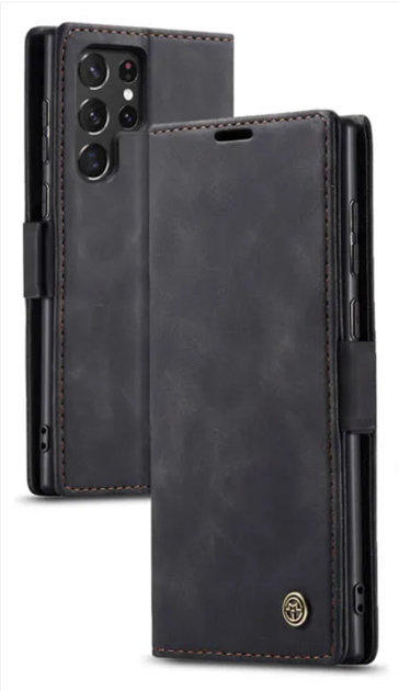 Чехол-книжка CaseMe из нубука для Samsung S25 Ultra Чёрный - Фото 1 Чехол-книжка CaseMe из нубука для Samsung S25 Ultra Чёрный - изображение 1