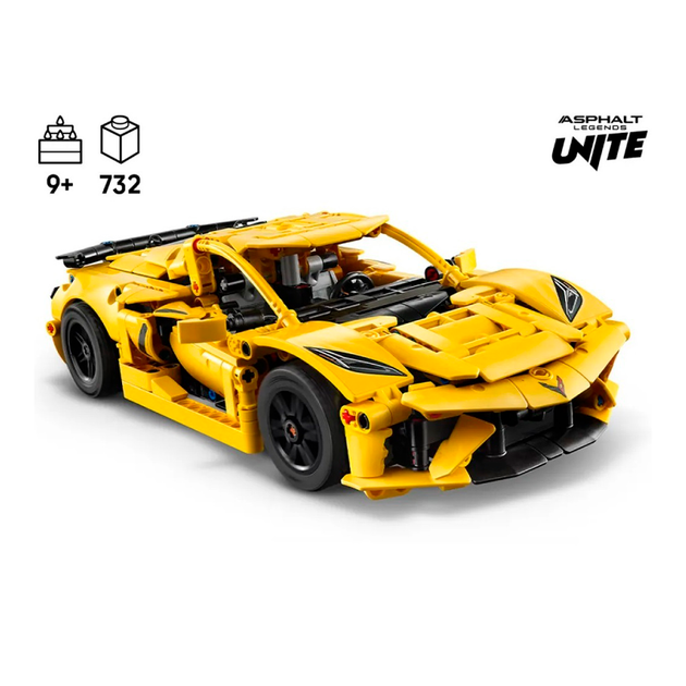 Конструктор LEGO Technic Chevrolet Corvette Stingray 732 детали (42205) - Фото 4 Конструктор LEGO Technic Chevrolet Corvette Stingray 732 детали (42205) - изображение 4