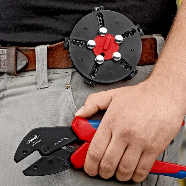 Кліщі обтискні з барабанним магазином та 5 матрицями KNIPEX MultiCrimp (97 33 02) - изображение 5