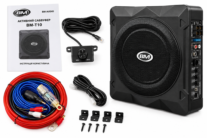 Активный сабвуфер для авто BOSCHMANN BM Audio BM-T10 10", 150 Вт RMS, 800 Вт MAX, 80 мм - изображение 8