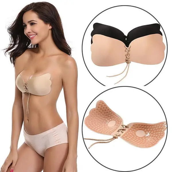 Бюстгальтер-невидимка Fly Bra ліфчик без бретелей чорний, розмір A, B, C, гіпоалергенний матеріал - изображение 4