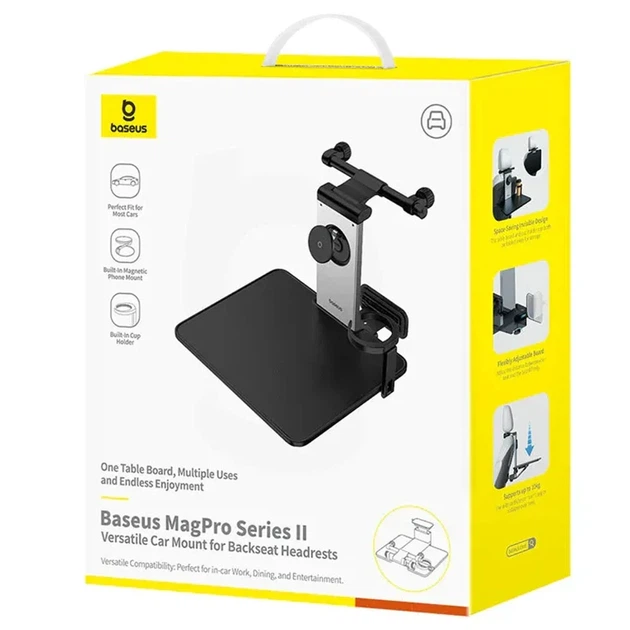 Автотримач Baseus MagPro II Versatile на підголівник чорний - Фото 2 Автотримач Baseus MagPro II Versatile на підголівник чорний - зображення 2