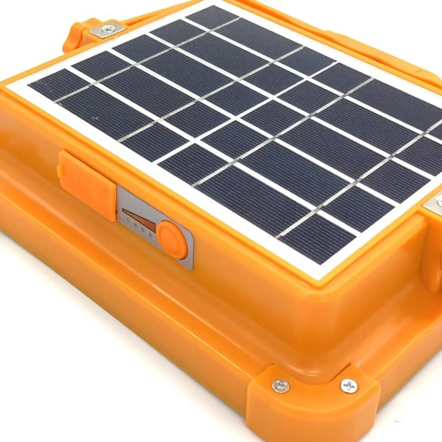 Портативна сонячна батарея Solar led light D8 жовтогаряча 12000 мА·год, USB, Type-C, прожектор 100 Вт - изображение 4