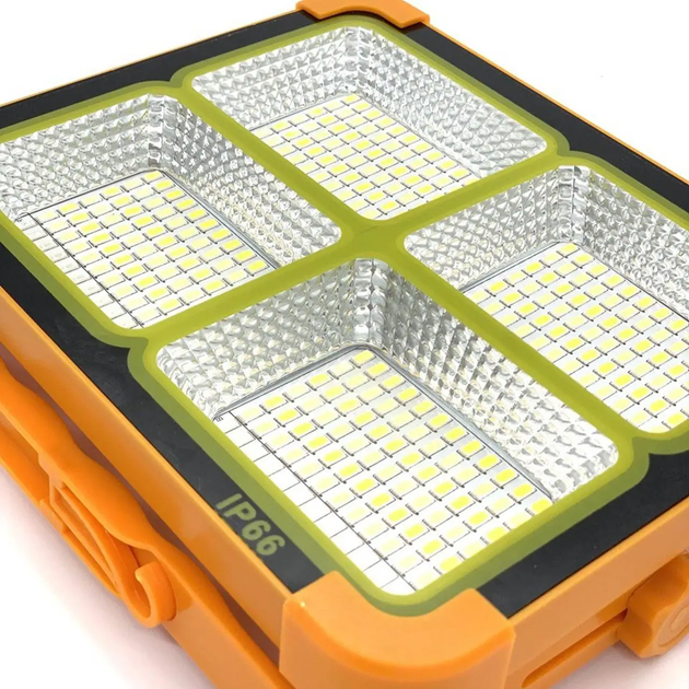 Портативна сонячна батарея Solar led light D8 жовтогаряча 12000 мА·год, USB, Type-C, прожектор 100 Вт - изображение 6