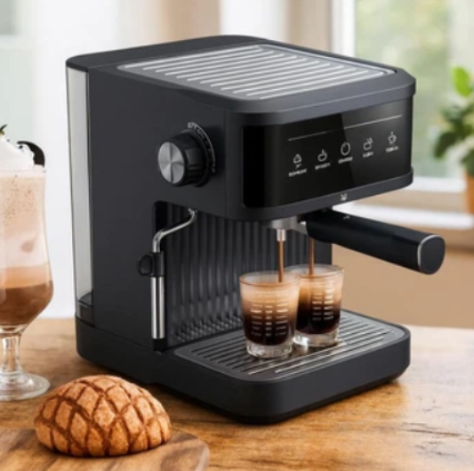Рожковая кофеварка Top Kitchen для дома 15 бар TK00216 эспрессо машина 1500 Вт с паровым капучинатором молотый кофе резервуар 1,8 л стимер для молока латте 1–3 чашки механическое управление - изображение 7