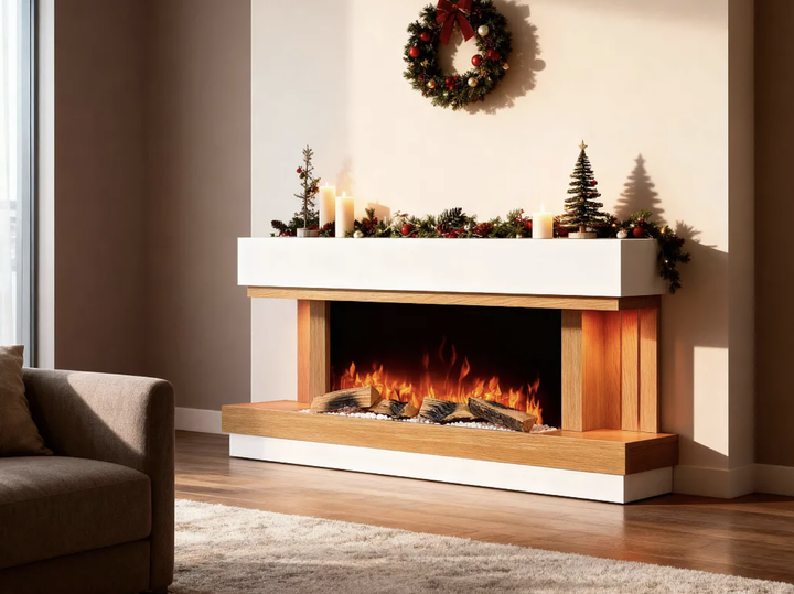 Электрокамин ArtiFlame Sogne AF52 2000 Вт до 30 м² с 3D-эффектом пламени Wi-Fi и пультом Настенный обогреватель с цифровым термостатом декоративными поленьями и камнями - изображение 8
