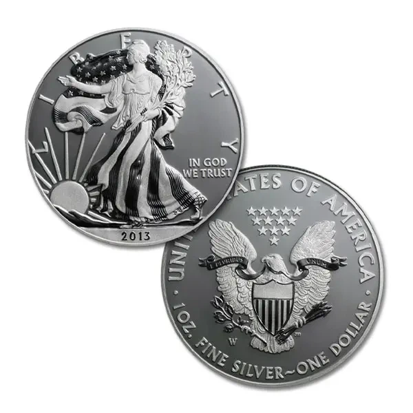 Колекційний набір срібних монет - "American Eagle West Point Two-Coin Silver Set - Американський Орел Liberty" 2013 рік - изображение 3