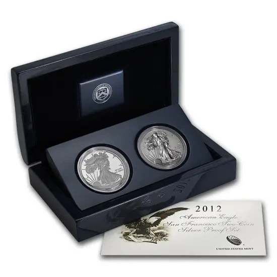 Колекційний набір срібних монет - "American Eagle San Francisco Two-Coin Silver Proof Set - Американський Орел Liberty" 2012 рік - изображение 2