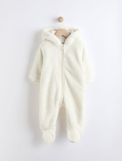 Дитячий флісовий комбінезон з капюшоном Next 68см (3-6 місяців), 1 шт (Екрю) - Фото 2 Дитячий флісовий комбінезон з капюшоном Next 68см (3-6 місяців), 1 шт (Екрю) - зображення 2