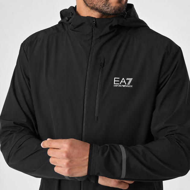Чоловіча вітровка EA7 Emporio Armani Ventus7 з капюшоном чорна XXL (7M000071-AF13392) - зображення 3