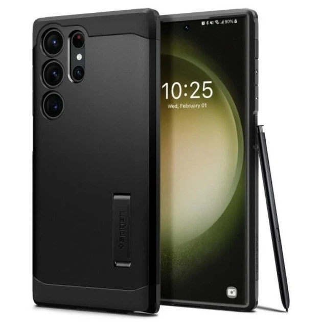 Чехол Spigen Tough Armor для Samsung Galaxy S23 Ultra Black (ACS05623) - Фото 1 Чехол Spigen Tough Armor для Samsung Galaxy S23 Ultra Black (ACS05623) - изображение 1