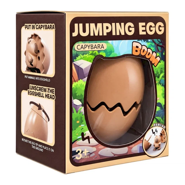 Заводная игрушка-сюрприз Капибара в яйце Bambi 8,5х6,5х7 см коричневая - Фото 1 Заводная игрушка-сюрприз Капибара в яйце Bambi 8,5х6,5х7 см коричневая - изображение 1