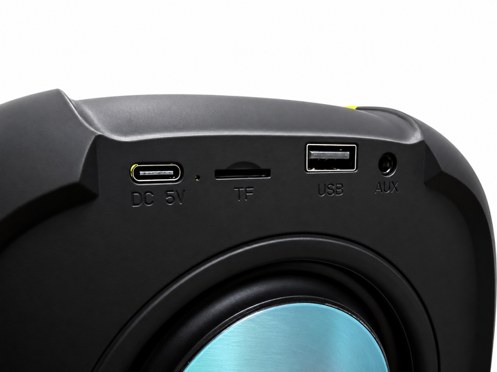 Портативная аккумуляторная Bluetooth-колонка 10 Вт с FM-радио, RGB-подсветкой, USB, TF/microSD, AUX, Type-C 1500 мАч - изображение 5