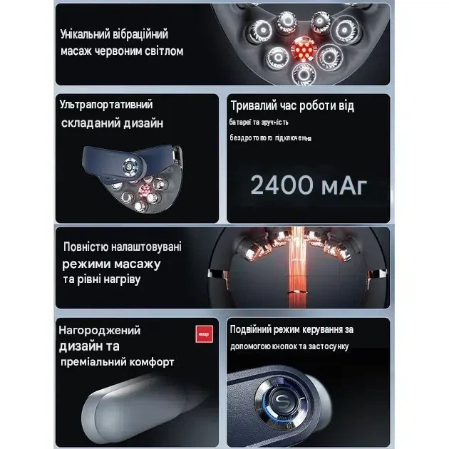 Массажер для шеи SKG G7 PRO-FOLD Grey, микротоковый, вибрационный, с подогревом - Фото 8 Массажер для шеи SKG G7 PRO-FOLD Grey, микротоковый, вибрационный, с подогревом - изображение 8