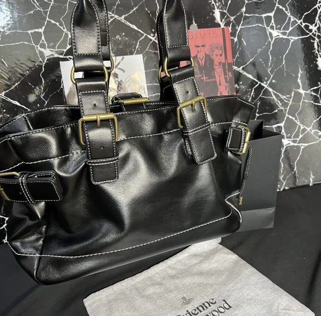 Сумка Vivienne Westwood Big black leather bag вивиен вествуд y2k sk8 - Фото 2 Сумка Vivienne Westwood Big black leather bag вивиен вествуд y2k sk8 - изображение 2